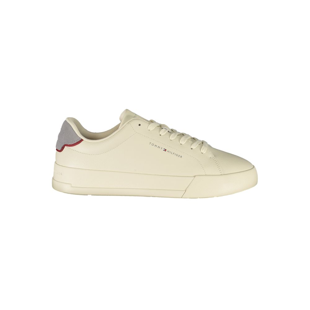 Tommy Hilfiger beige leren herensneaker