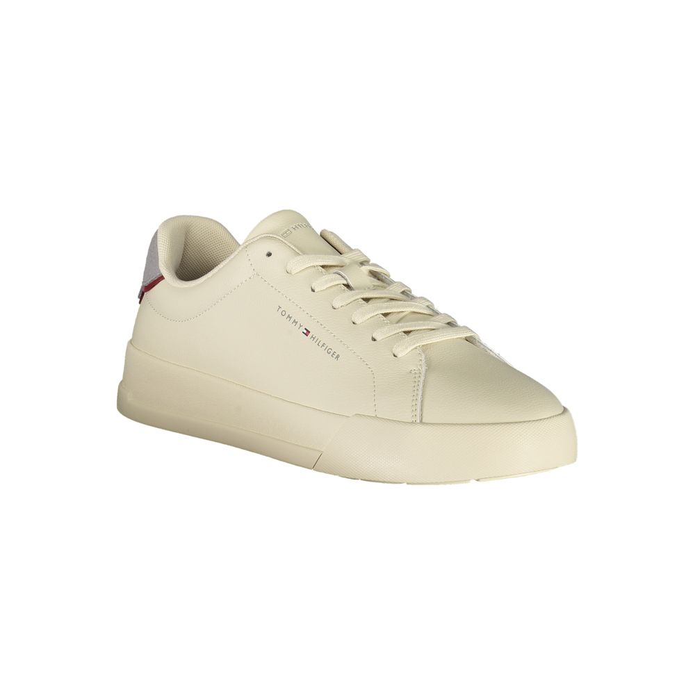 Tommy Hilfiger beige leren herensneaker