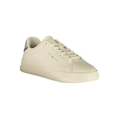 Tommy Hilfiger beige leren herensneaker