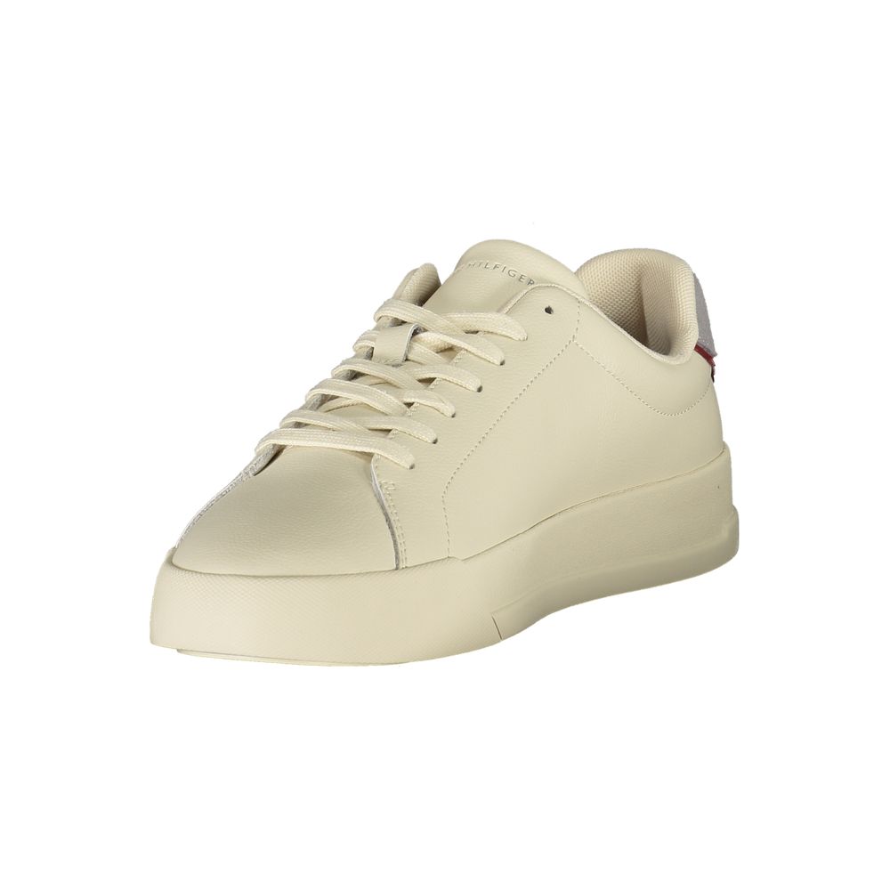 Tommy Hilfiger beige leren herensneaker