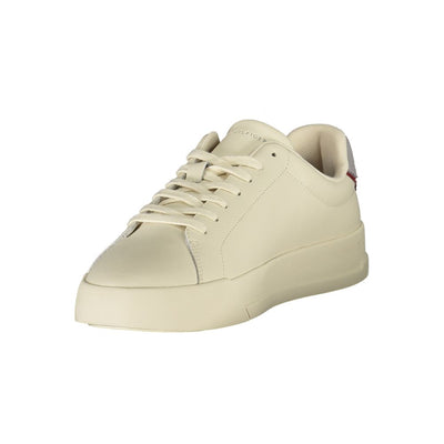 Tommy Hilfiger beige leren herensneaker