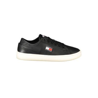 Tommy Hilfiger Zwarte Leren Dames Sneaker