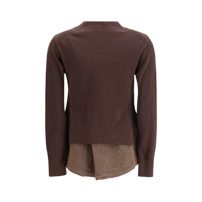 Cardigan Sacai avec empiècement en denim