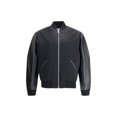 Blouson aviateur en cuir et satin Givenchy