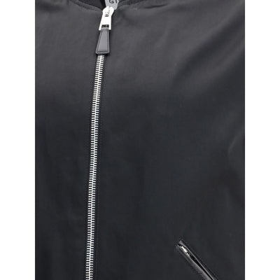Blouson aviateur en cuir et satin Givenchy
