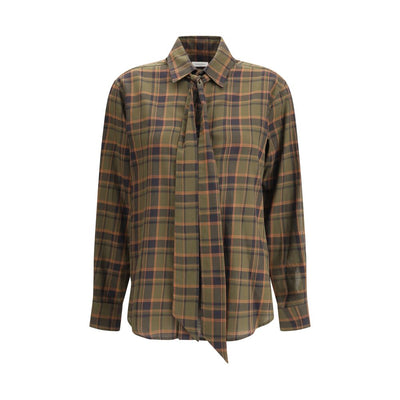 Saint Laurent Cassandre geruit lavallière overhemd