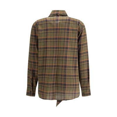 Saint Laurent Cassandre geruit lavallière overhemd