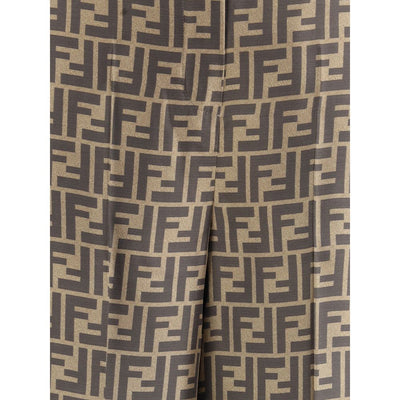 Pantalon en soie à motif monogramme Fendi
