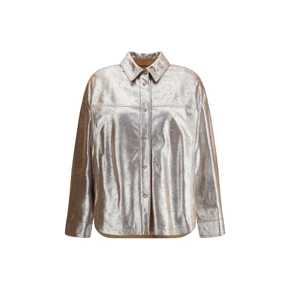 Chemise en cuir oversize Brunello Cucinelli
