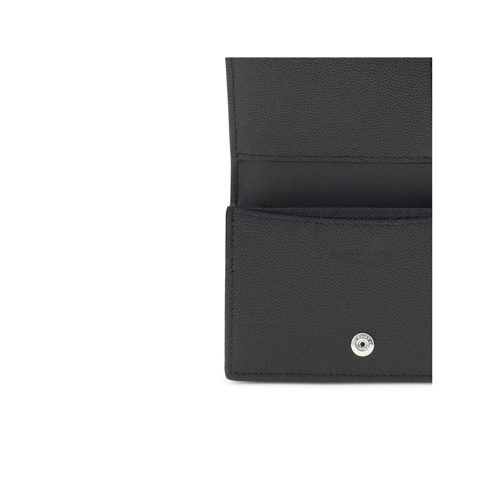 Saint Laurent Grain de poudre leren visitekaartjeshouder