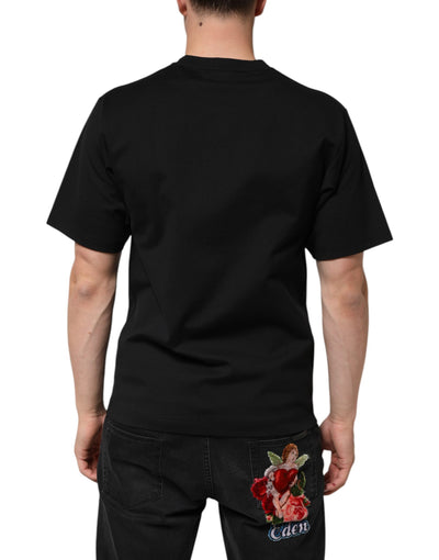 Dolce & Gabbana Black Cotton DG Logo Graffiti Short Sleeve T-shirt