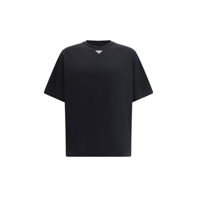 Prada T-shirt met driehoekige plaquette