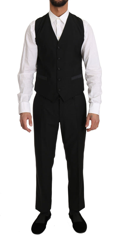 Dolce &amp; Gabbana Zwarte Wollen Jurk Gilet Gilet