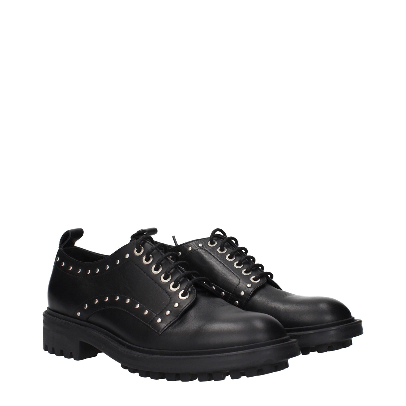 Richelieus et derbies en cuir noir Max Mara
