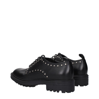 Richelieus et derbies en cuir noir Max Mara