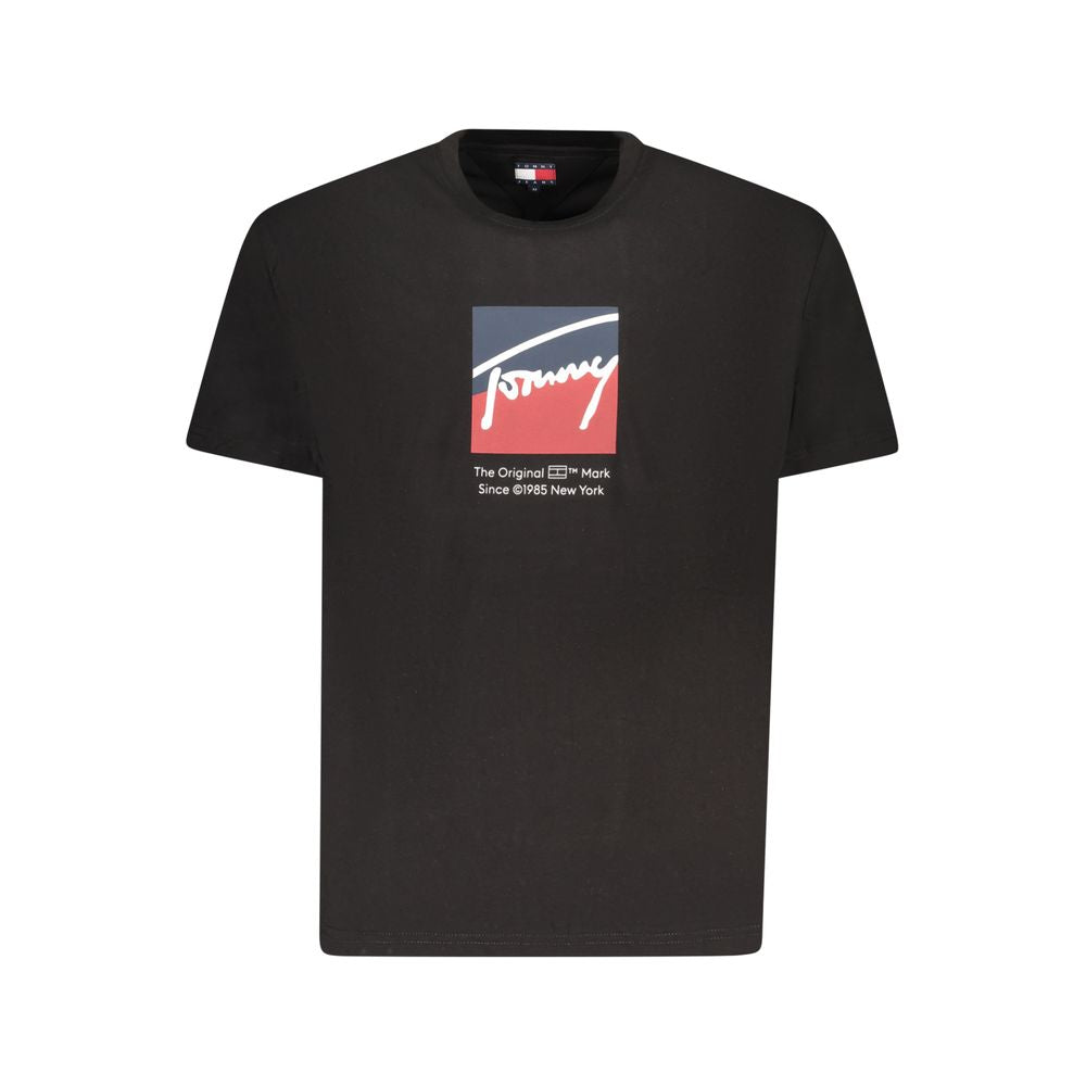 T-shirt noir en coton Tommy Hilfiger pour homme
