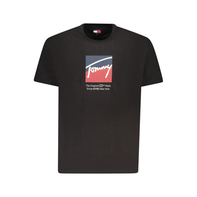 T-shirt noir en coton Tommy Hilfiger pour homme