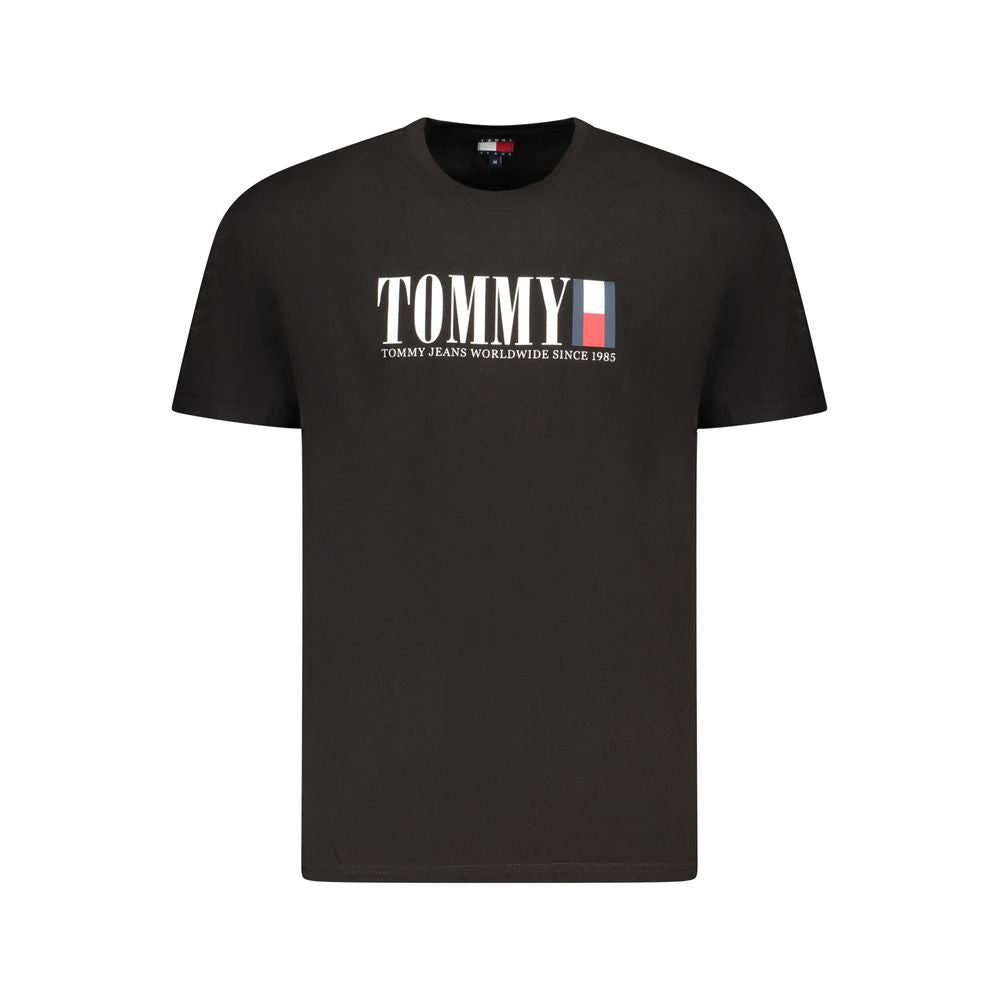 T-shirt noir en coton Tommy Hilfiger pour homme