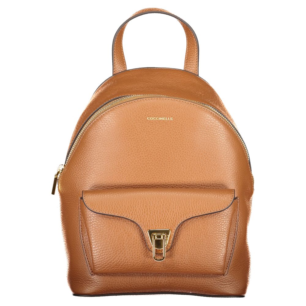 Sac à dos Coccinelle en cuir marron pour femme