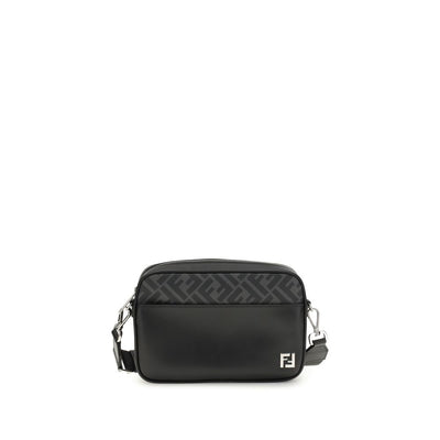 Fendi FF schoudertas van leer en canvas