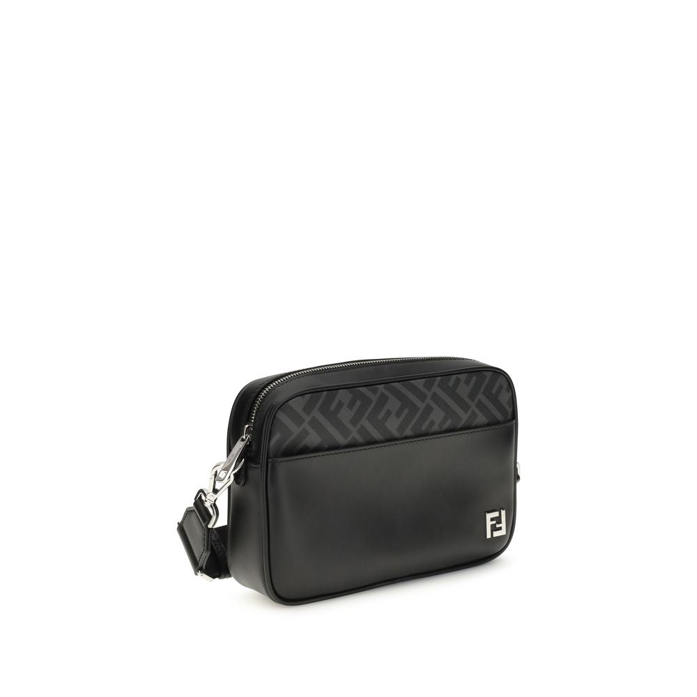 Fendi FF schoudertas van leer en canvas