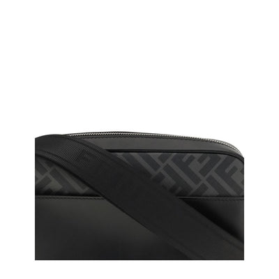 Fendi FF schoudertas van leer en canvas