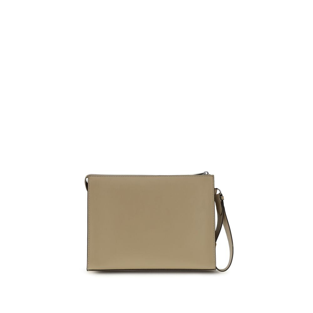 Fendi Clutch van leer en FF-canvas