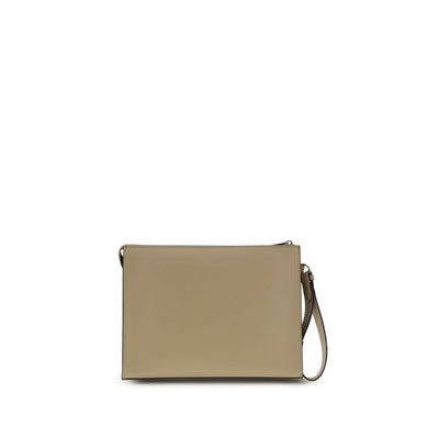 Fendi Clutch van leer en FF-canvas