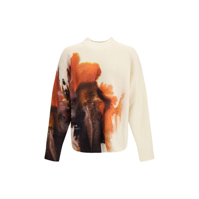 Y-3 U GFX KNIT CREW BLANC/MULTI-COLOR