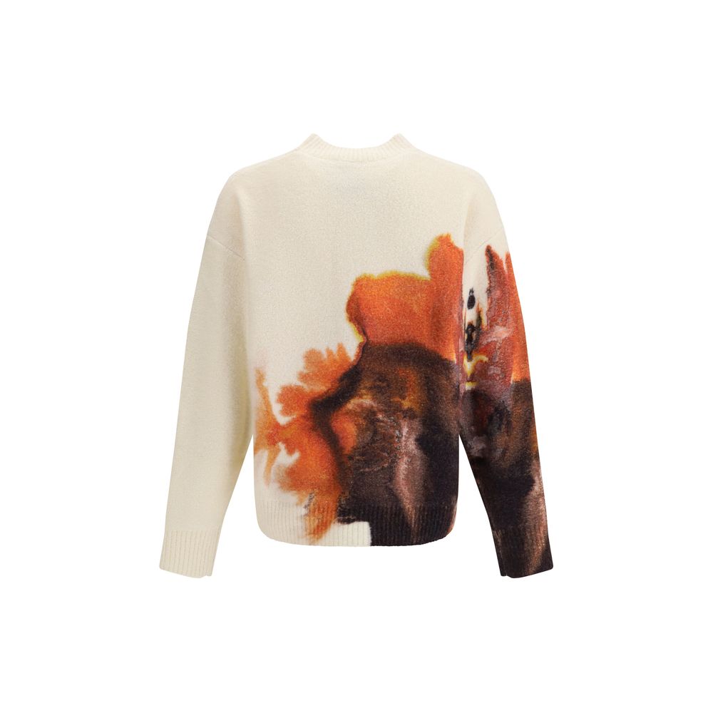 Y-3 U GFX KNIT CREW BLANC/MULTI-COLOR
