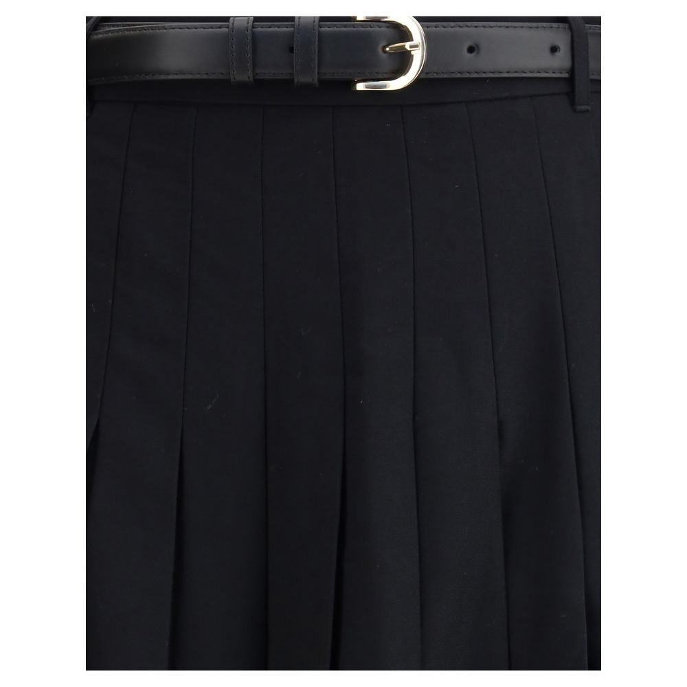 Zelfportret geplooide twill midi-rok