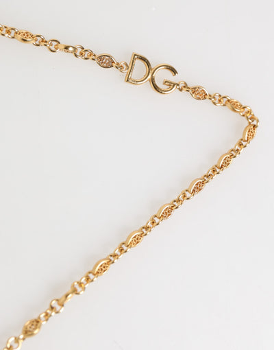 Dolce & Gabbana Lapel Pin Cross Logo Gold Chain Mens Accessories Brooch