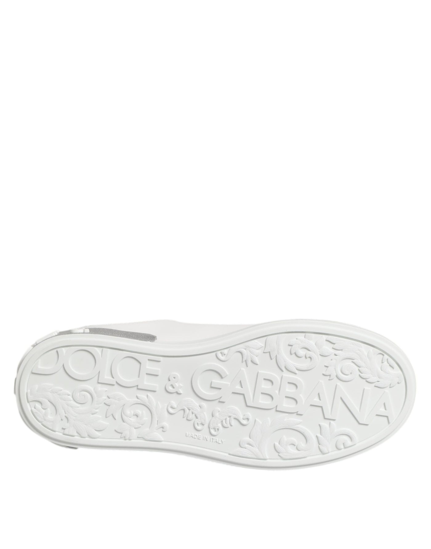Dolce & Gabbana White Purple Leather Low Top Sneakers Shoes
