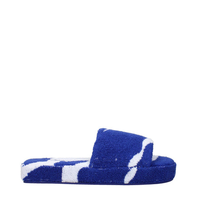 Burberry Blauwe Stoffen Pantoffels Sandalen