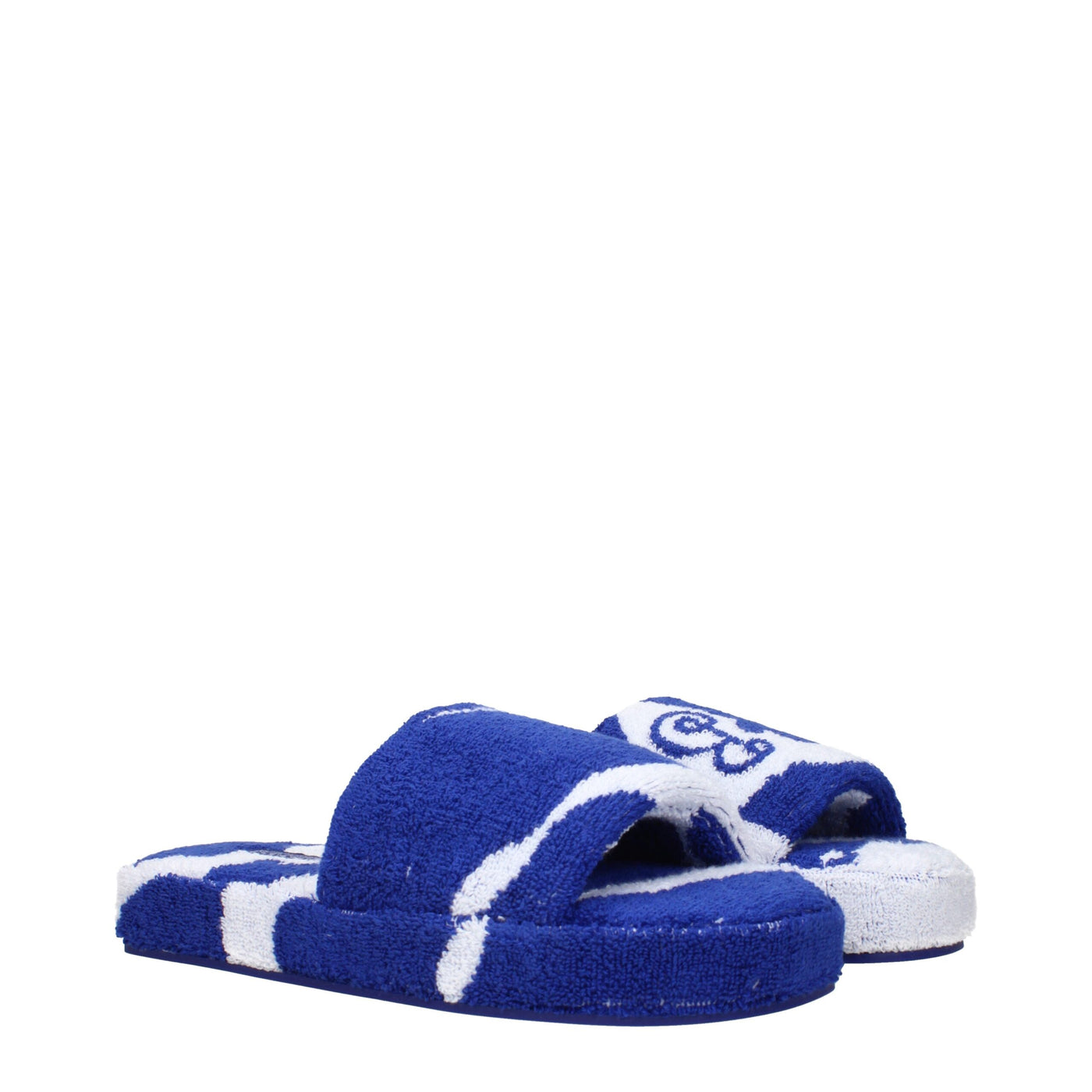 Burberry Blauwe Stoffen Pantoffels Sandalen