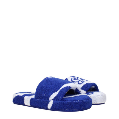 Burberry Blauwe Stoffen Pantoffels Sandalen