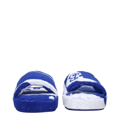Burberry Blauwe Stoffen Pantoffels Sandalen