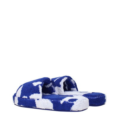 Burberry Blauwe Stoffen Pantoffels Sandalen