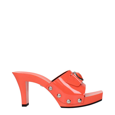 Plateformes en cuir orange Versace