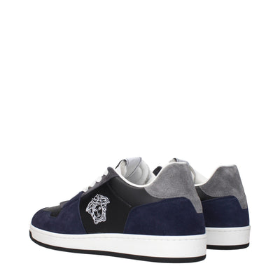 Versace blauwe leren sneakers