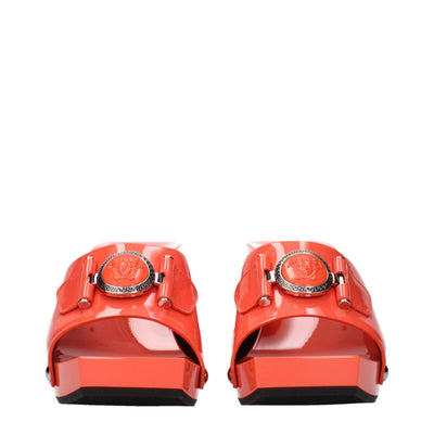 Plateformes en cuir orange Versace