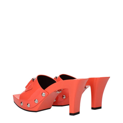 Plateformes en cuir orange Versace