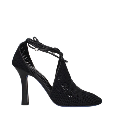 Burberry zwarte stoffen pumps met hoge hak