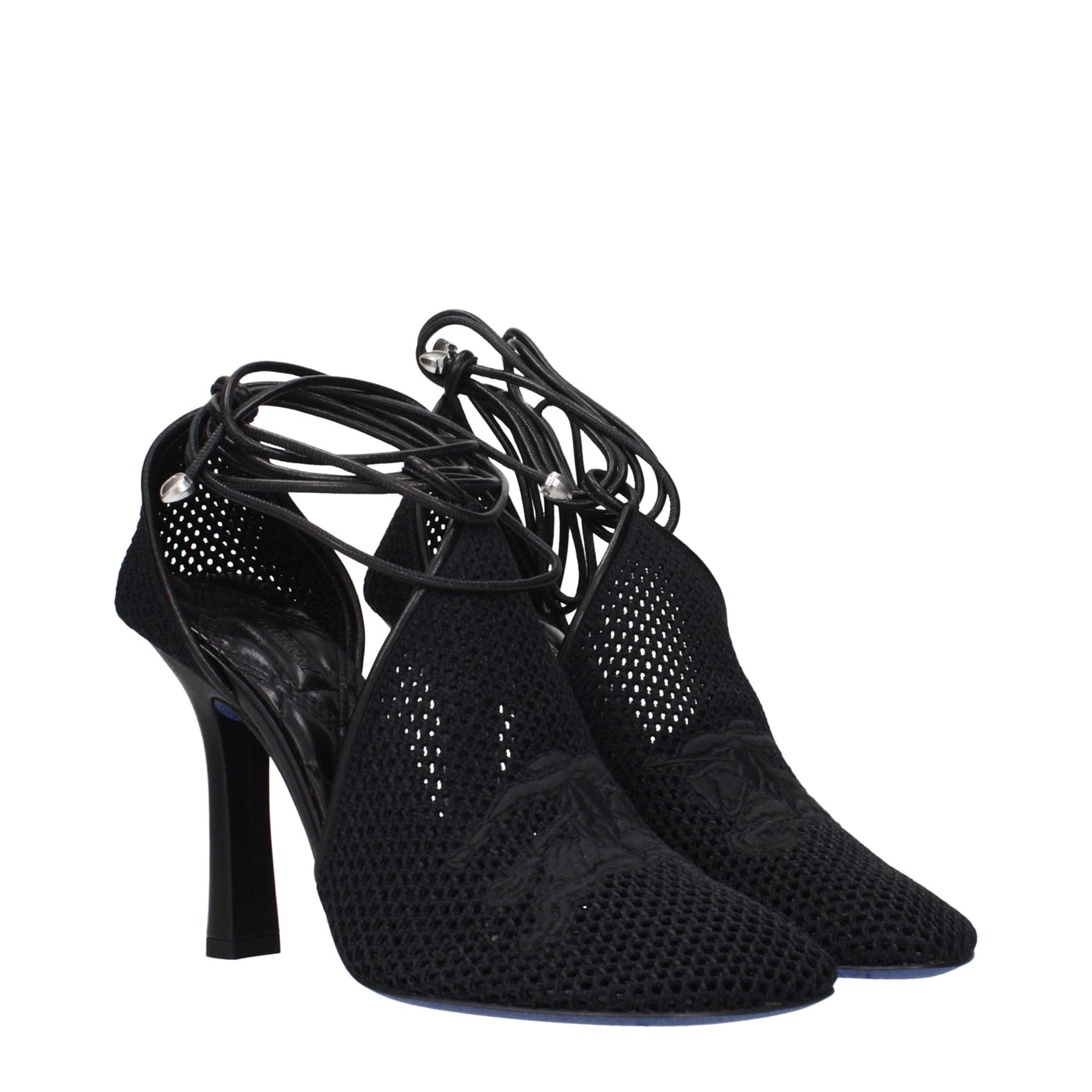 Burberry zwarte stoffen pumps met hoge hak