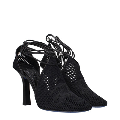 Burberry zwarte stoffen pumps met hoge hak