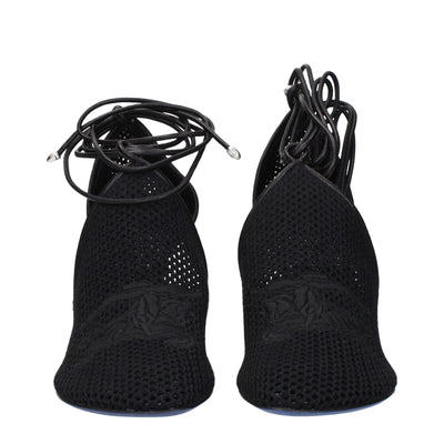 Burberry zwarte stoffen pumps met hoge hak