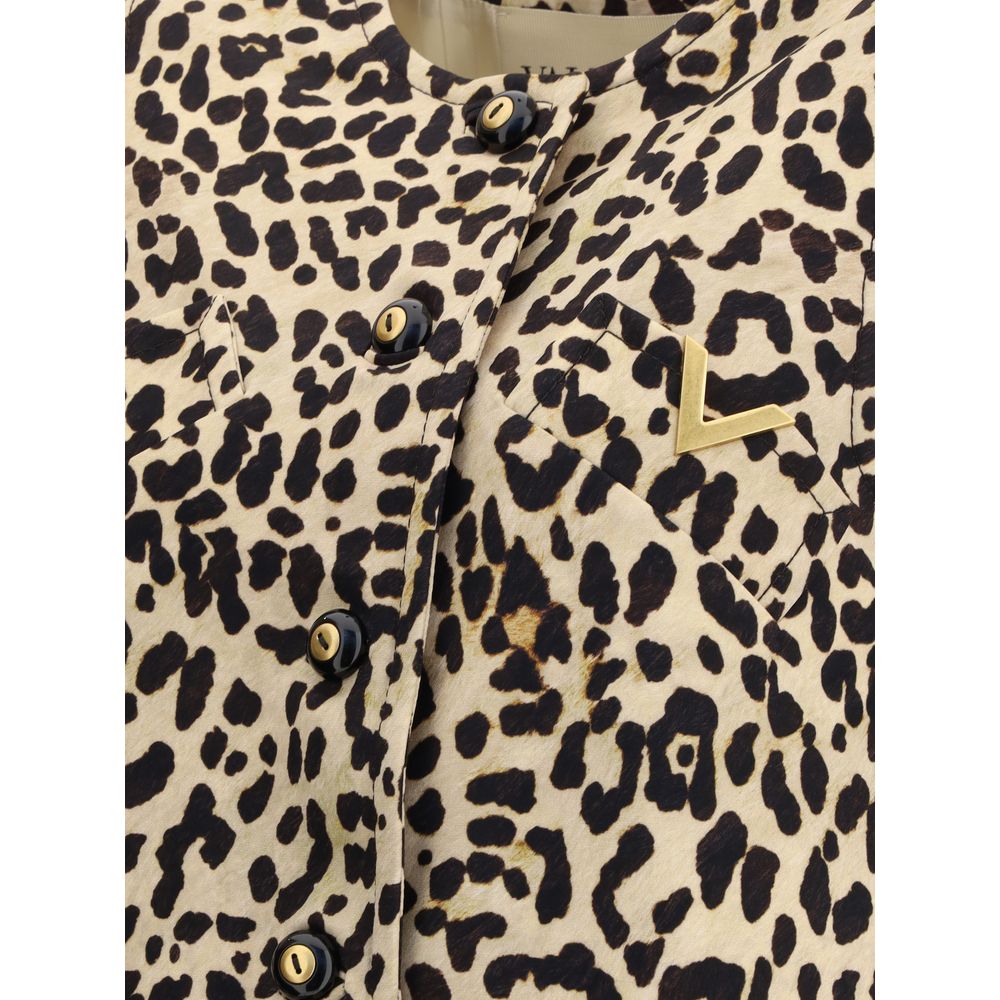 Gilet long à imprimé léopard Valentino