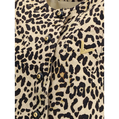 Gilet long à imprimé léopard Valentino
