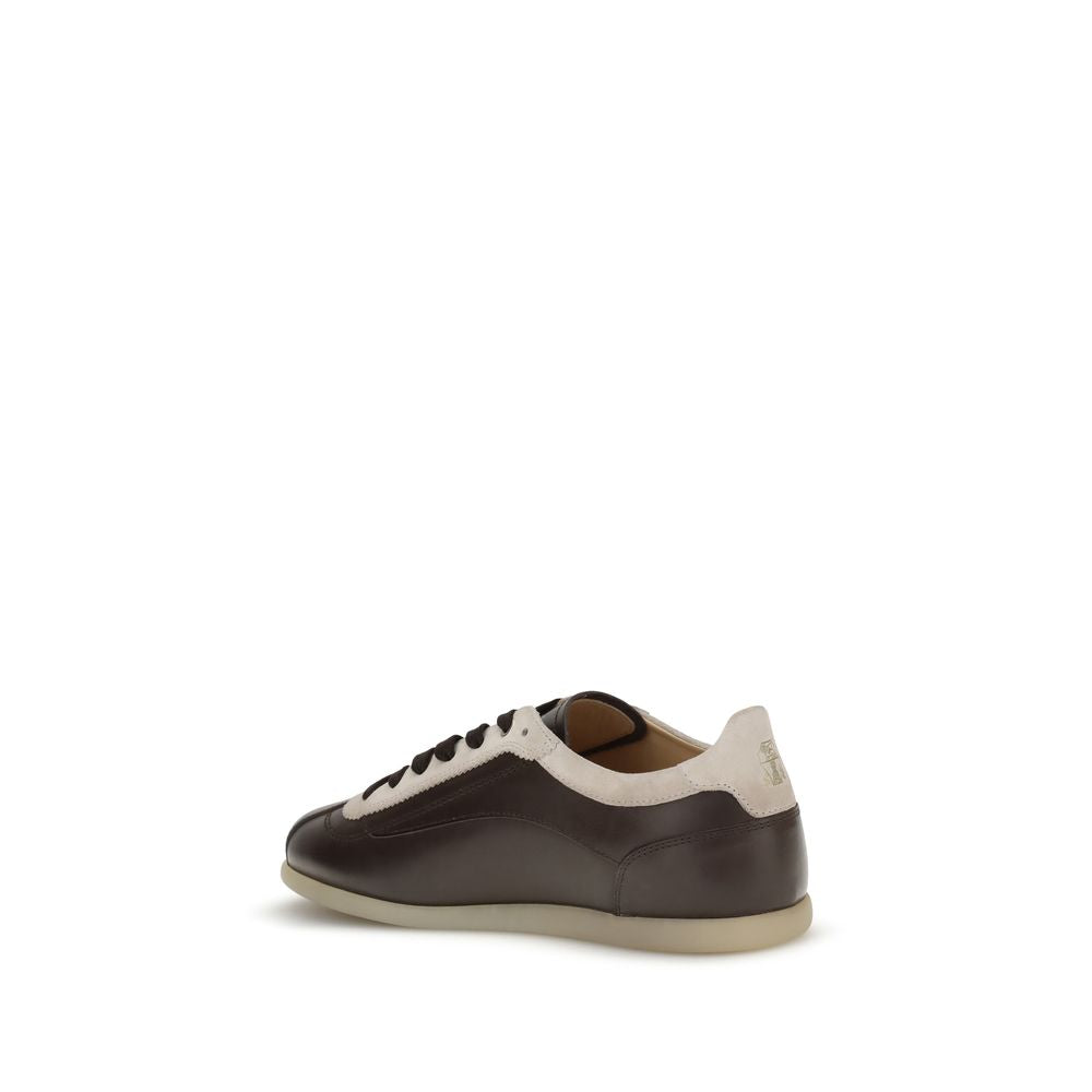 Brunello Cucinelli Sneakers van kalfsleer en suède