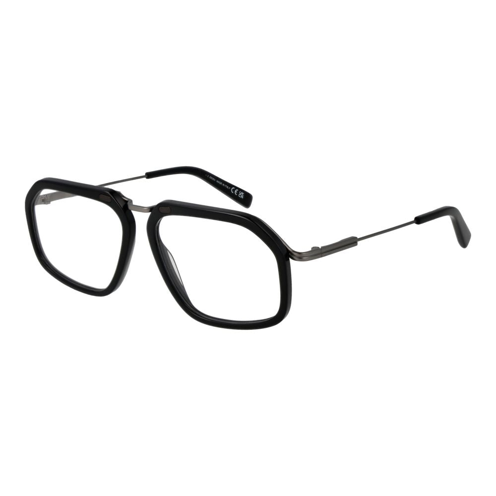 Montures de lunettes noires Ermenegildo Zegna pour homme